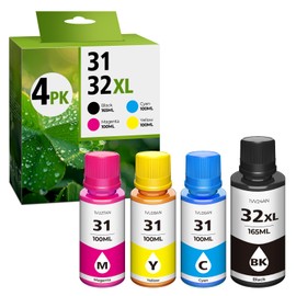 31 Ink 32XL Black Ink Bottle Set, Smart tank 5101 7602 6001 5000 ink refill Compatible with HP 31 32XL Ink Bottle Set for Smart Tank 651 5101 5000 7602 5103 6001 7301 7001 7302 5102 7002 7006 Printers