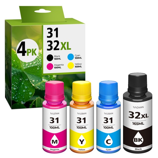 31 Ink 32XL Black Ink Bottle Set, Smart tank 5101