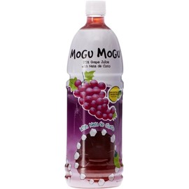 Mogu Mogu Grape Juice with 25% Nata De Coco, 1000ml (12 Pack)