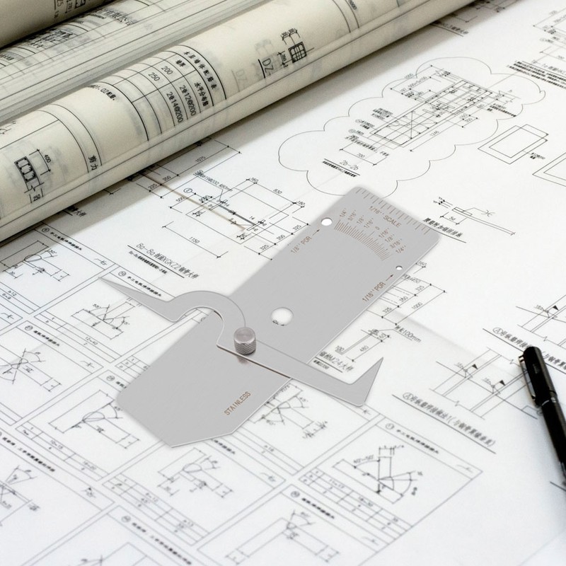 1pc Precision Stainless Steel Weld Gauge Undercut Depth Gage Measuring