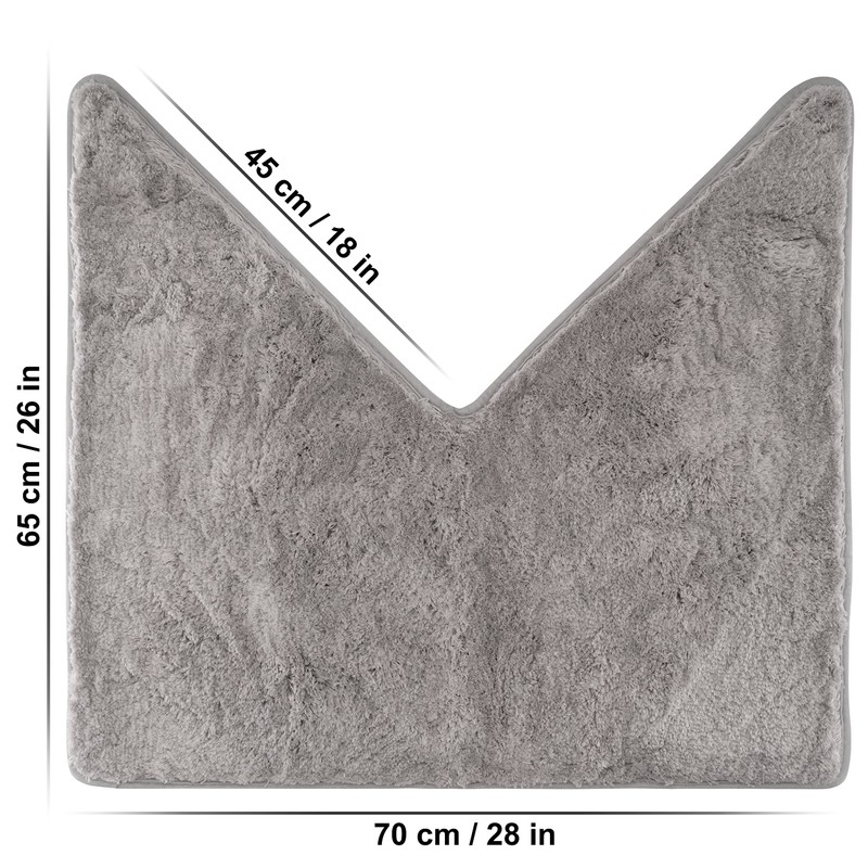 fluffy® Bathroom Rug for Corner Showers, High Pile Microfibre Non-Slip