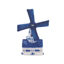 Blue and White Delft Ceramic Windmill House (4.5") | DutchGiftOutlet