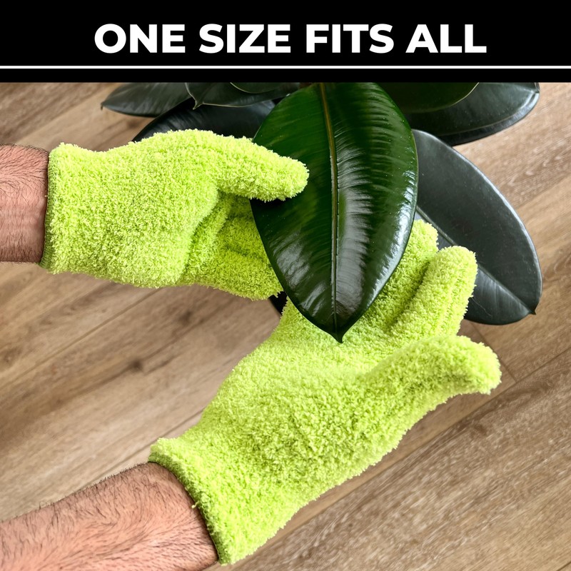 BLESS YOUR SOIL Microfiber Dusting Gloves for Plants : Premium,