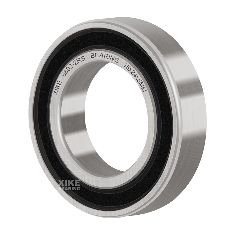 XIKE 10 Pcs 6802-2RS Bearings 15x24x5mm, Double Rubber Seals and