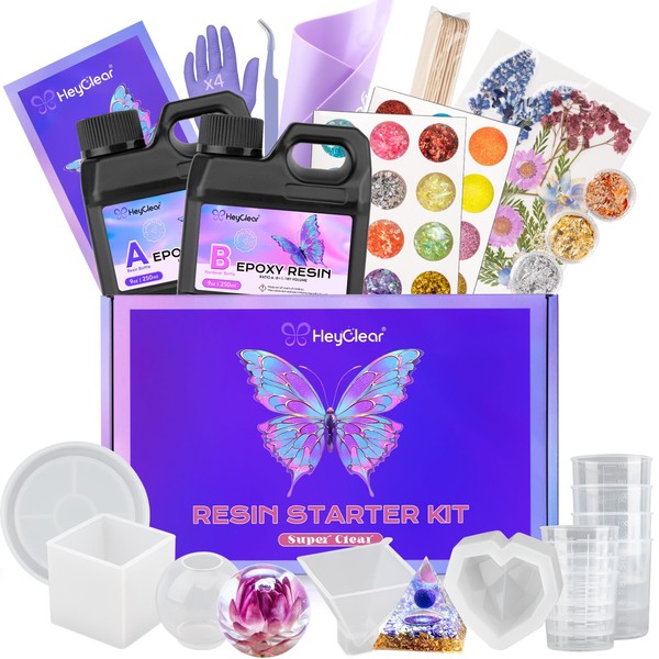 HeyClear Epoxy Resin Molds Silicone Start Kit -18 oz Super