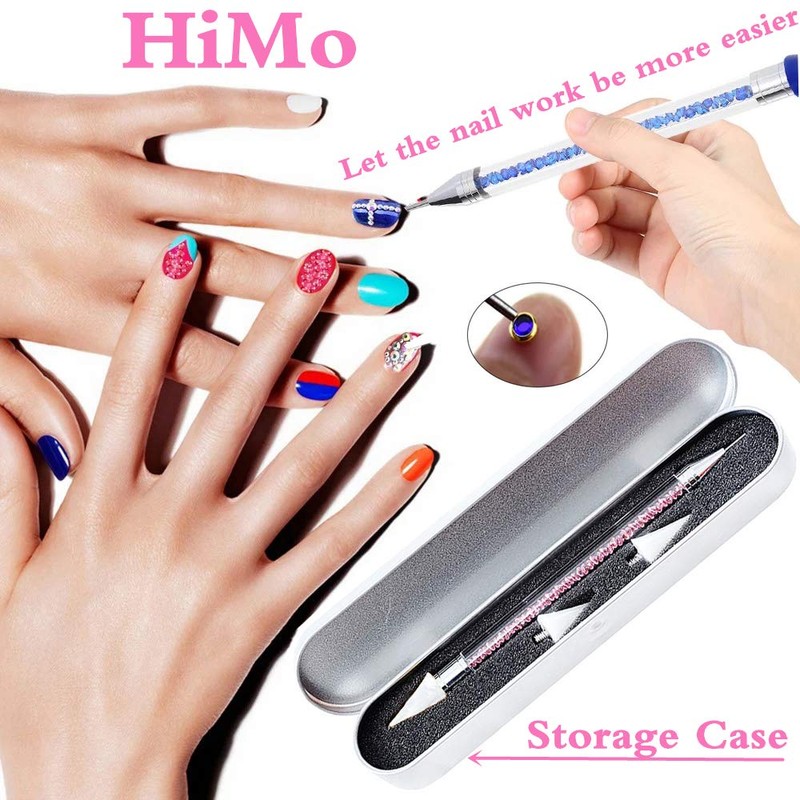 Nail Rhinestone Picker Dotting Tool with Extra 2 Wax Head,