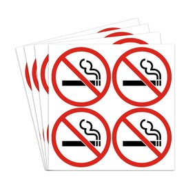dealzEpic - No Smoking Sign Stickers - Self Adhesive Peel and Stick Decals - Small Size of 1.57 inches in Diameter