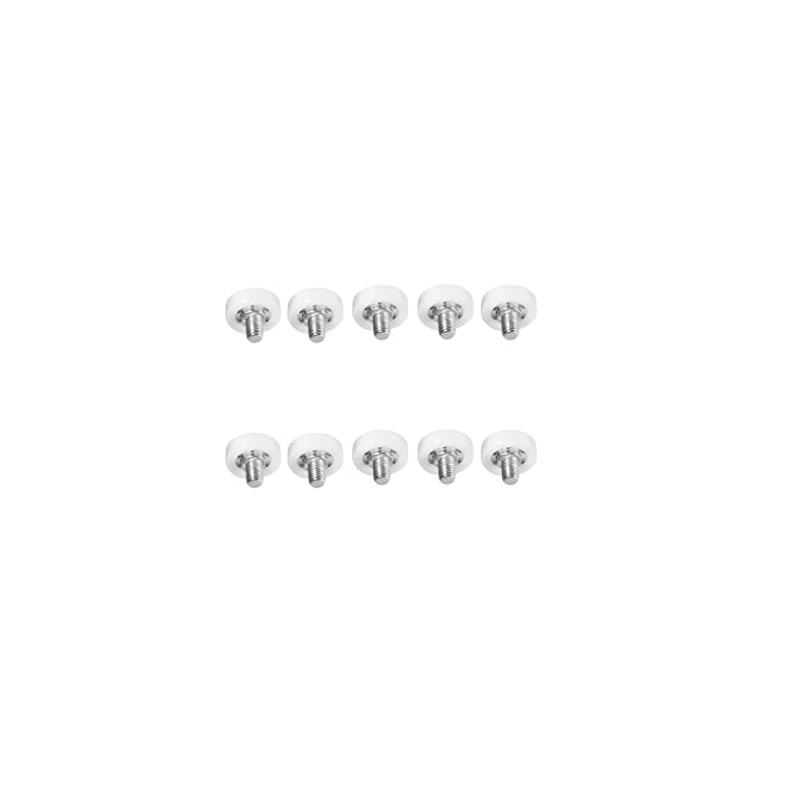 Pack of 10 Threaded Castors, Sliding Castor, Drawer Castor, Plastic