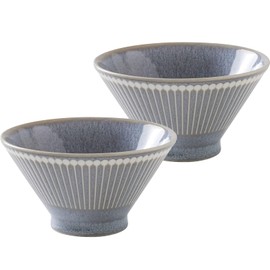 Mino Pottery Albee 125 Rice Bowl, Gray, Set of 2