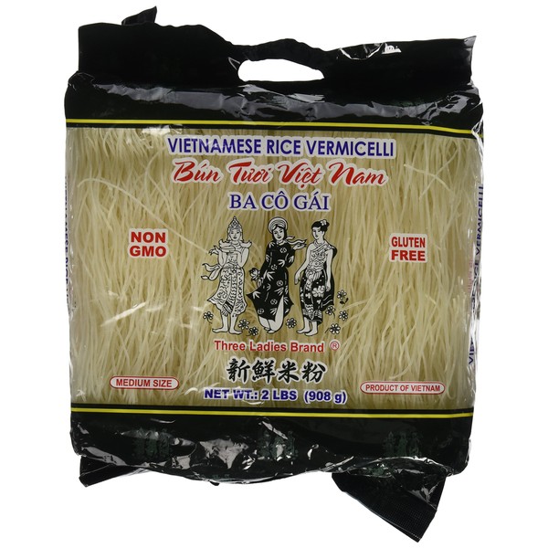 Three Ladies Brand Vietnamese Rice Vermicelli, 2lbs (Pack of 2)