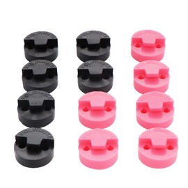 12 Pack Violin Mute Small Viola Mute Round Tourte Style Rubber Mute Practice Mute Silencer Violin and Small Viola (Black and Pink)