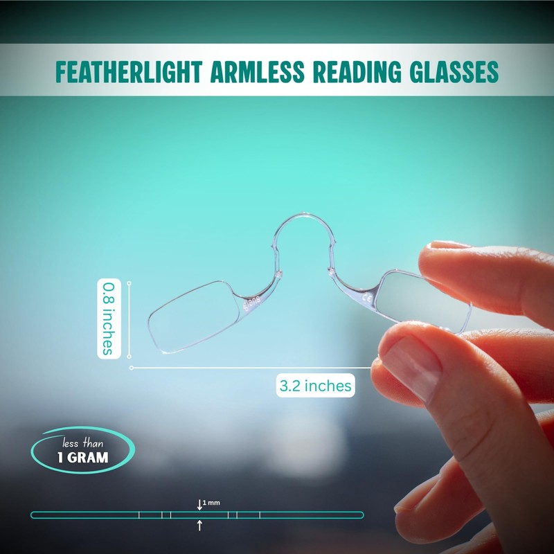 glens Unisex Armless Reading Glasses - 3 Readers in +2.5