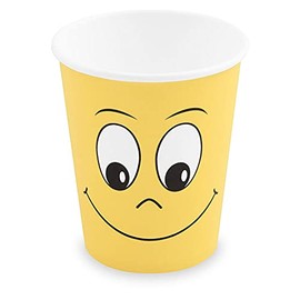 VEPATIM 50 Hot and Cold Drinks Paper Cups Smiling Face 200 ml 280 ml