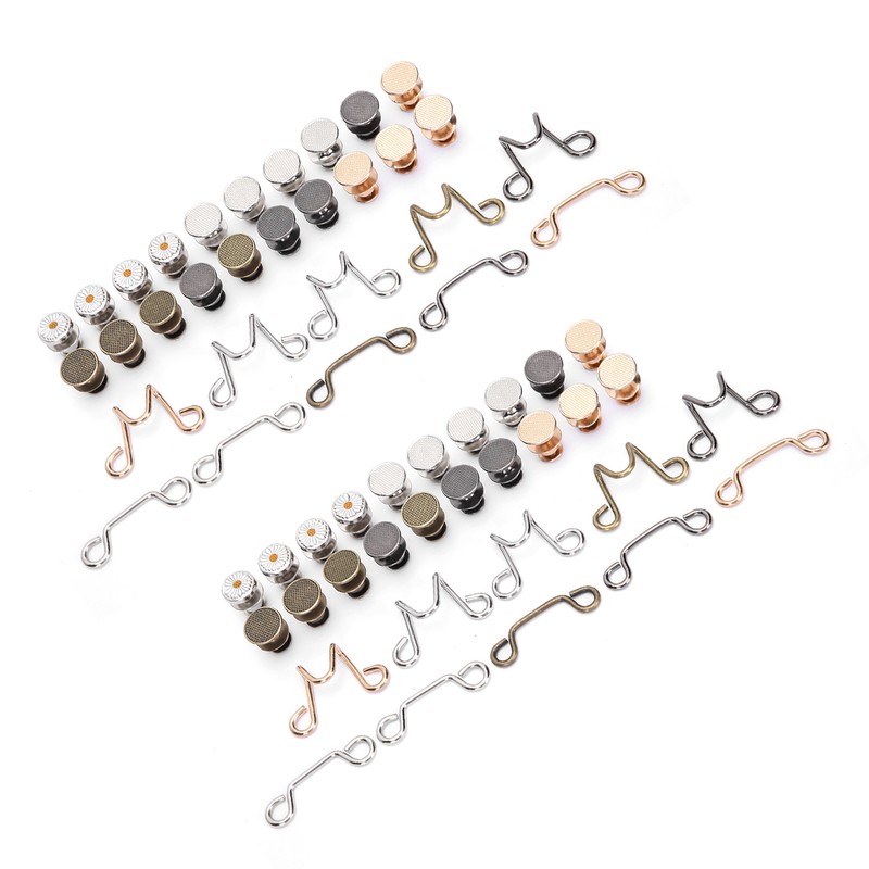 Adjustable Waist Buckle Extender Set Jean Waist Extender Button Replacement