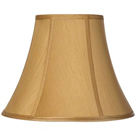 Coppery Gold Large Bell Lamp Shade 7" Top x 14" Bottom x 11" Slant x 10.5" High (Spider) Replacement with Harp and Finial - Springcrest