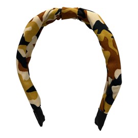 Animal Print Headbands Wide Top Cross Knot Turban Hairband Assorted Colours Hair Accessories Fashion Elegant Stylish Headwear for Girls Women (1 Pc Camouflage Print, Standard)