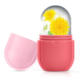 Rodillo de hielo para cara y ojos, rodillo facial de hielo mejorado, rodillo de hielo de belleza facial, herramientas para el cuidado de la piel, cubo facial de hielo, masaje facial Gua Sha, molde de hielo de silicona para belleza facial (rosa)