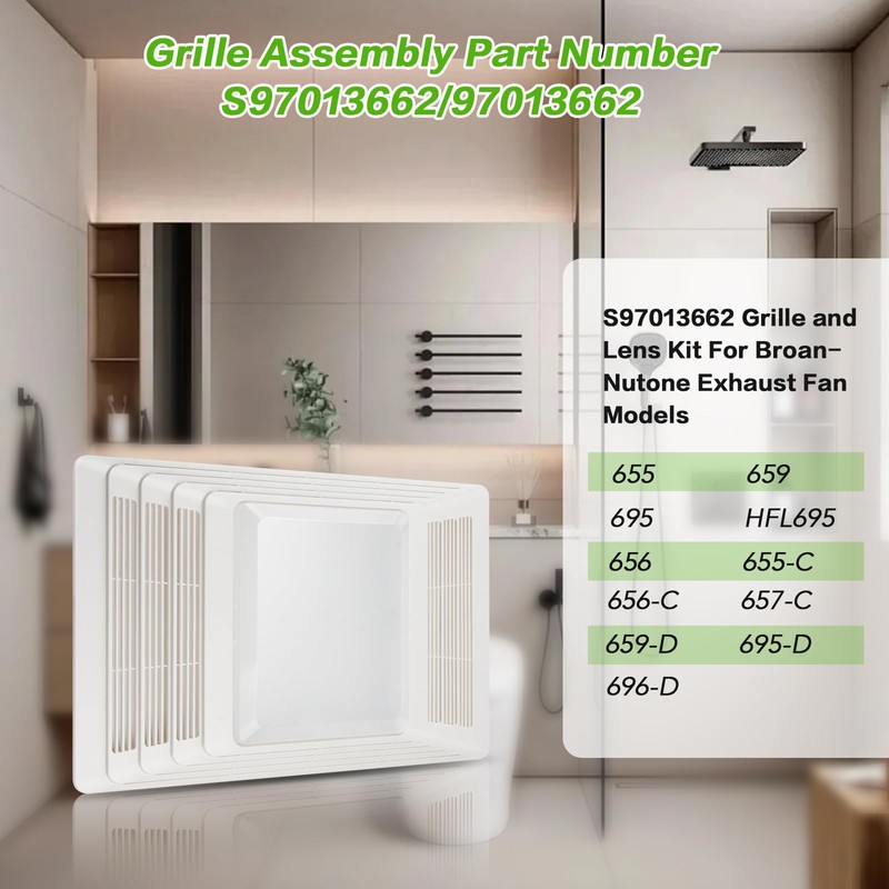 S97013662 Nutone Bathroom Exhaust Fan Cover, Bathroom Ventilation Fan Grille