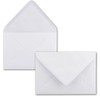 C7 envelopes, pointed flap, wet glue.
