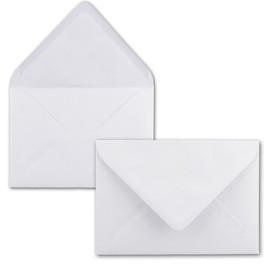 C7 envelopes, pointed flap, wet glue.