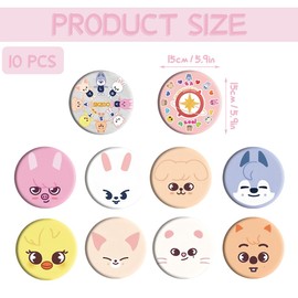 CWED Pack of 10 Stray Badges, Stray Buttons Pin, Skzoo Lapel Pin, Kpop Fan Item Gift for Stay