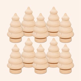 HEALIFTY Unfinished Wooden Doll DIY Crafts Tree Peg People Home Decor Ornament 10pcs