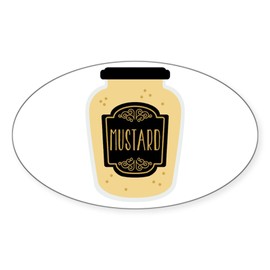 CafePress Mustard Jar Sticker Sticker (Oval 50 pk)