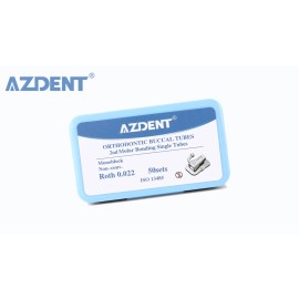 AZDENT Dental Orthodontic Buccal Tubes 2nd Molar Monoblock Roth 022 Bondable