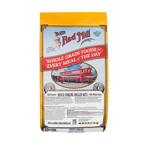 Bob's Red Mill Quick Cooking Rolled Oats, 25 Pound
