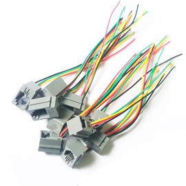 jing with Wires RJ9 Female Connector 4P4C PCB Socket Mount Telephone Connectors Grey - (10 Pcs)