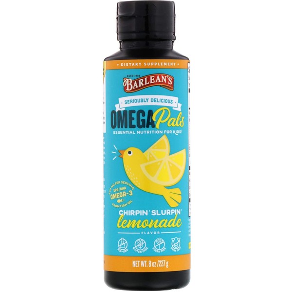 Barlean's Organic Oils Kid's Omega Swirl, Omega-3 Fish Oil Supplement, Lemonade 8 fl oz