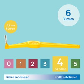 Tepe Interdental Brushes with Angled Head, Yellow, Blister Pack