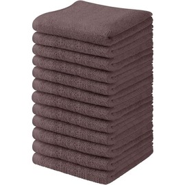 Cotton - Wash Cloth Set - Pack of 24, Flannel Face Cloths, Highly Absorbent and Soft Feel Fingertip Towels - Color: grey, Size: Pack of 24