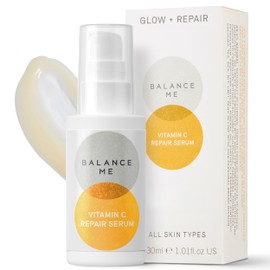 Balance Me Vitamin C Repair Serum, With Hyaluronic Acid, Reduce Age Spots & Hyperpigmentation, Anti-Ageing & Hydrating Face Serum – 100% Natural, Vegan & Cruelty Free, Made in UK, 1.01 Fl Oz