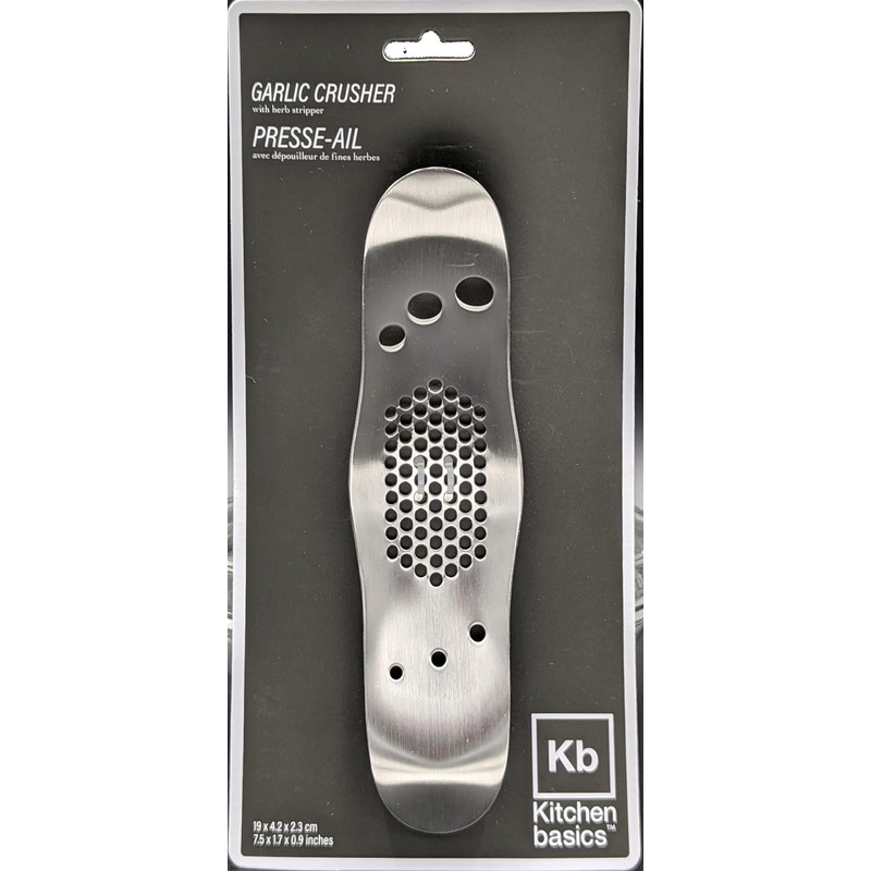 KB KITCHEN BASICS Stainless Steel Garlic Crusher with Herb Stripper