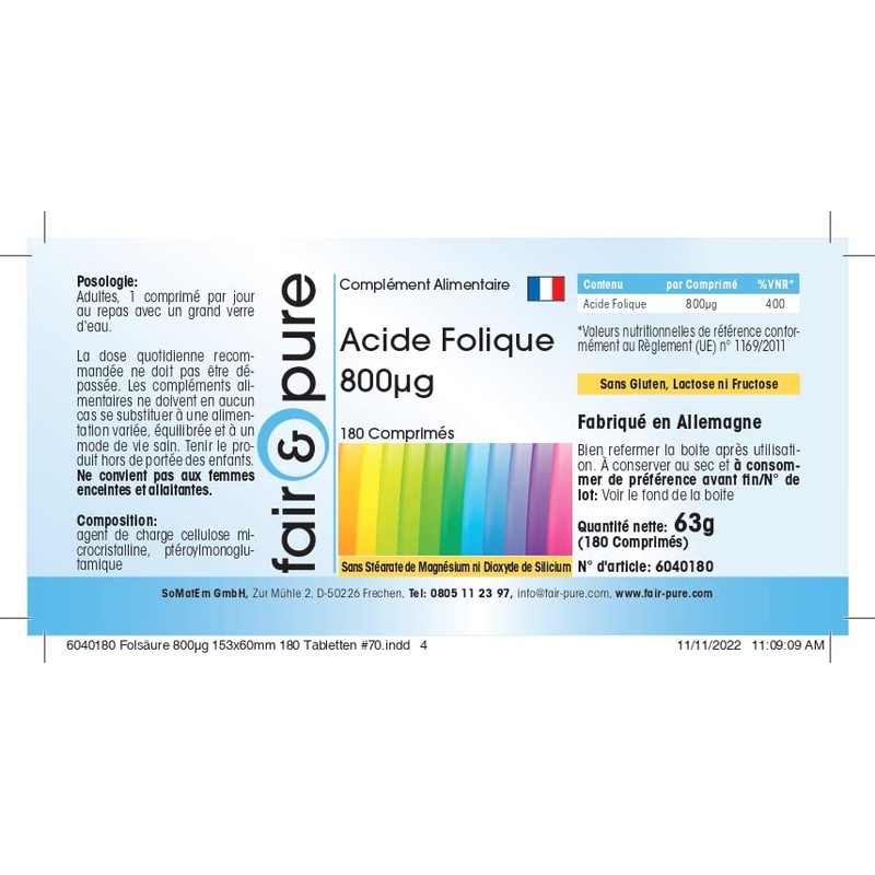 Fair & Pure® - Folsäure Tabletten 800mcg - hochdosiert -