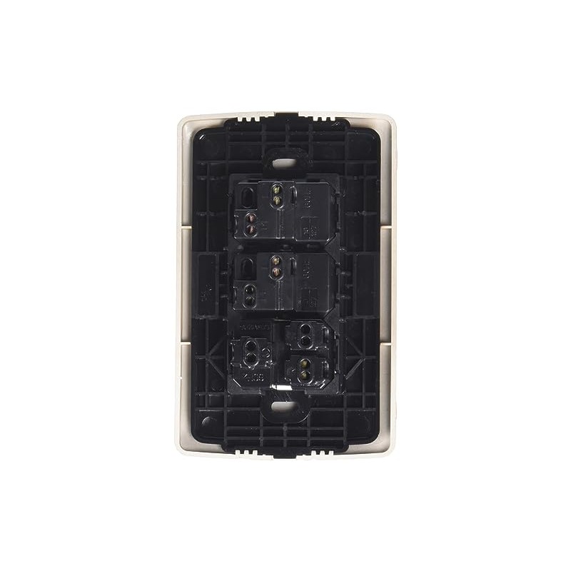 Sanelec 4526 Contacto y Doble Apagador con Placa, Toscana Golden