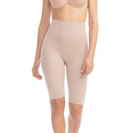 Farmacell 113 (Nude, XL/2XL) Women's high-waisted anti-cellulite micromassage shorts
