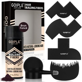 Hair Building Fibres & Applikator mit Pumpe, Barberspray für Haar & Bart für Männer, Pray Volumen- & Haarlinienerhöhung, Karte zur Verbesserung des Barbiers (Dunkelbraun)