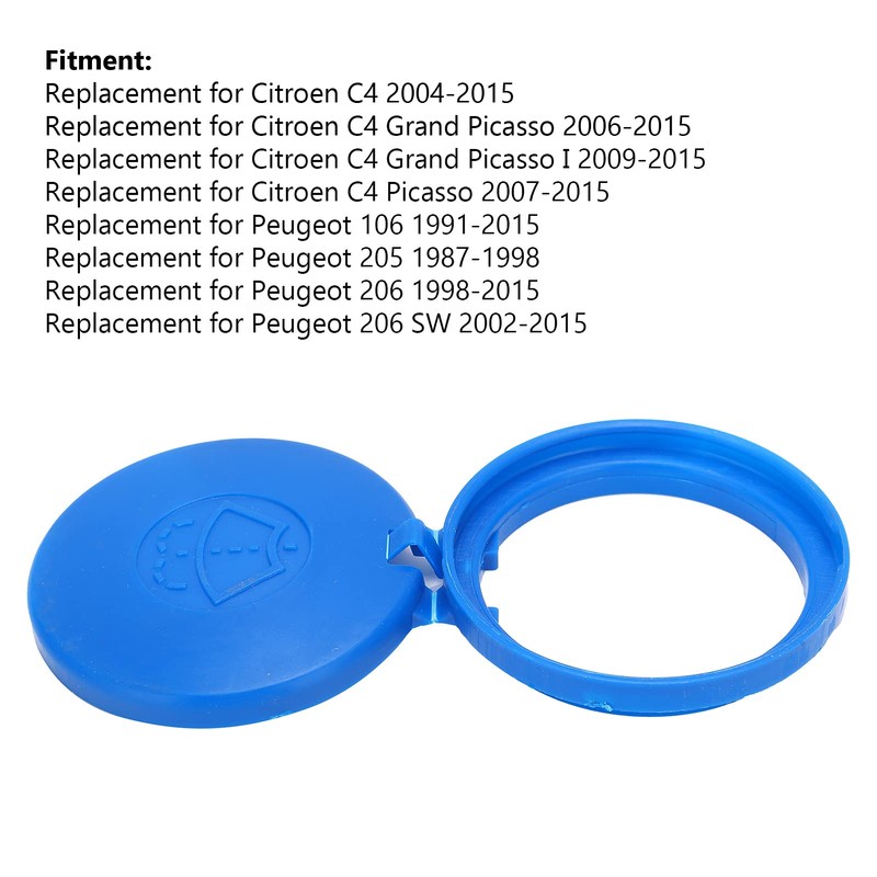 Windshield Washer Cap, Blue Waterproof Windshield Washer Reservoir Cover 643230