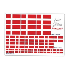 A5 Sticker Sheet Denmark Flag Vinyl Stickers - Danish Flags Travel Holiday World Geography School Labels Scrapbooking 5cm | 3cm | 2cm #81441