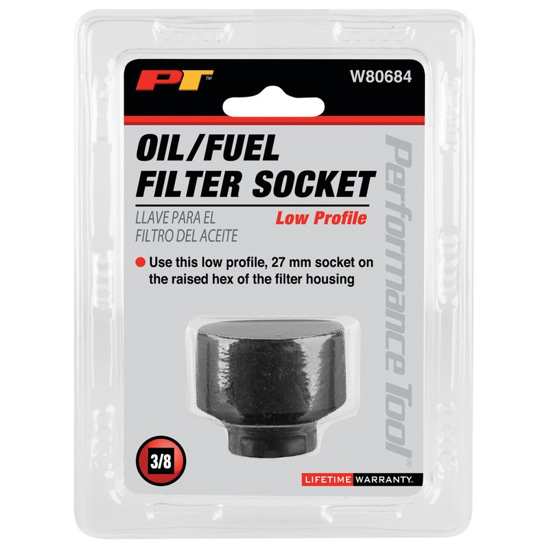 Performance Tool W80684 27mm Low Profile Oil/Fuel Filter Socket