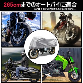 X AUTOHAUX Motorcycle Cover Outdoor Waterproof Motorbike Half 420D-PU Silver Tone Sunrain Protection Fit 265x105x65cm