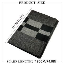 XNIVUIS Men's Scarf, Soft Warm Winter Scarf, Men's Classic and Elegant Plaid Scarves, Tartan Knitted Scarf for Men, Warm Autumn Winter Scarf, Winter Scarf, Knitted Scarf, Soft Warm, 1 piece.