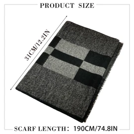 XNIVUIS Men's Scarf, Soft Warm Winter Scarf, Men's Classic and Elegant Plaid Scarves, Tartan Knitted Scarf for Men, Warm Autumn Winter Scarf, Winter Scarf, Knitted Scarf, Soft Warm, 1 piece.