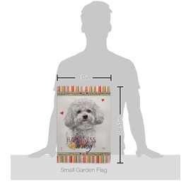 Breeze Decor Bichon Frise Happiness Garden Flag Set Mailbox Hanger Dog Puppy Spoiled Paw Canine Fur Pet Nature Farm Animal Creature House Banner Small Yard Gift Double-Sided, Made in USA