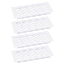 sourcing map Air Vents Cover, 4Pcs 225 x 80mm - Aluminum Alloy Mesh Air Return Vent Cover, Rectangle Louvered Ventilation Grille for Shoe Cabinet Wardrobe (White)