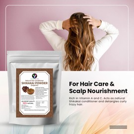 Aayuleubeda Badi Care Abc Pure Shikakai (Acacia Concinna) Powder For Hair Excellent Hair Shine Conditioner For Damaged Dry Itchy Scalp Cleanser Promotes Healthy Hair Growth -227gm
