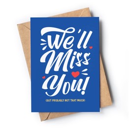 Funny Miss You Card for him or her with envelope | Joke I Miss You present idea for co-worker, best friend or someone special.