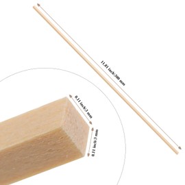 JIAYUET 200 Pieces Square Wood Strips,3x3x300mm Unfinished Wooden Dowel Rods for DIY Crafts Model Making ﻿ ﻿